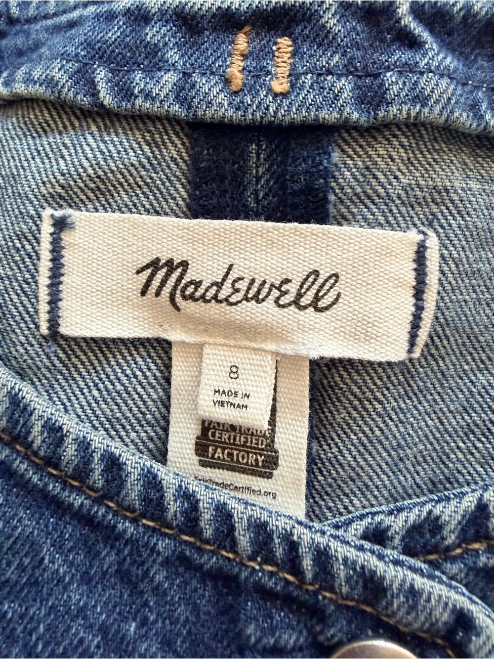 Madewell Greendale Wash Denim Crewneck Vest Size 8 NWOT - Picture 8 of 14